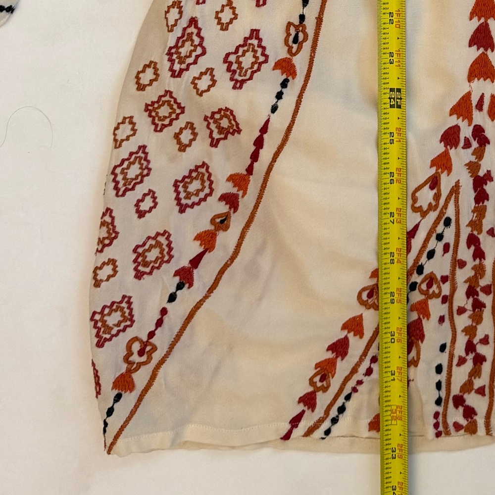 Antik Batik Cream Embroidered Mini Dress – Boho Festival Vibe - Picture 14 of 14